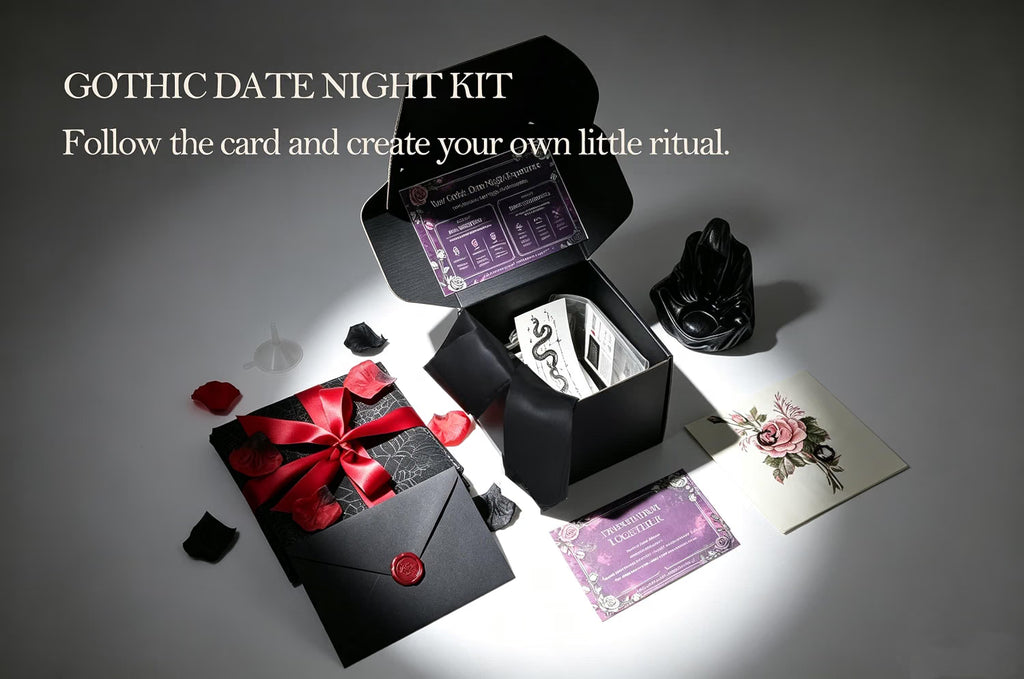 Gothic Halloween Date Night Box for Couples, Guided Date Night Experience
