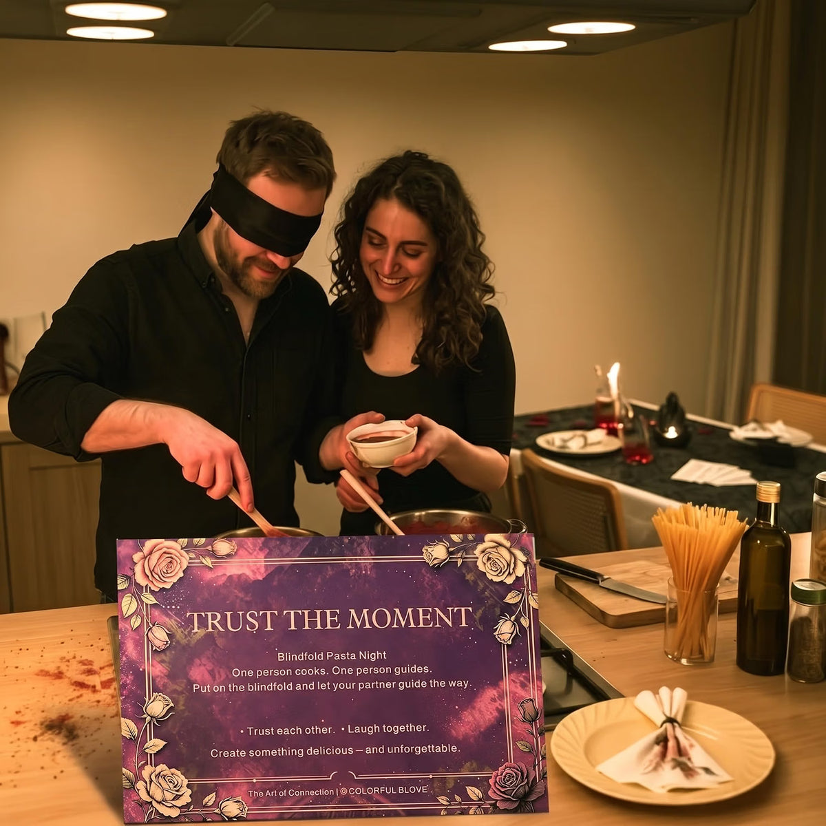 Gothic Halloween Date Night Box for Couples, Guided Date Night Experience